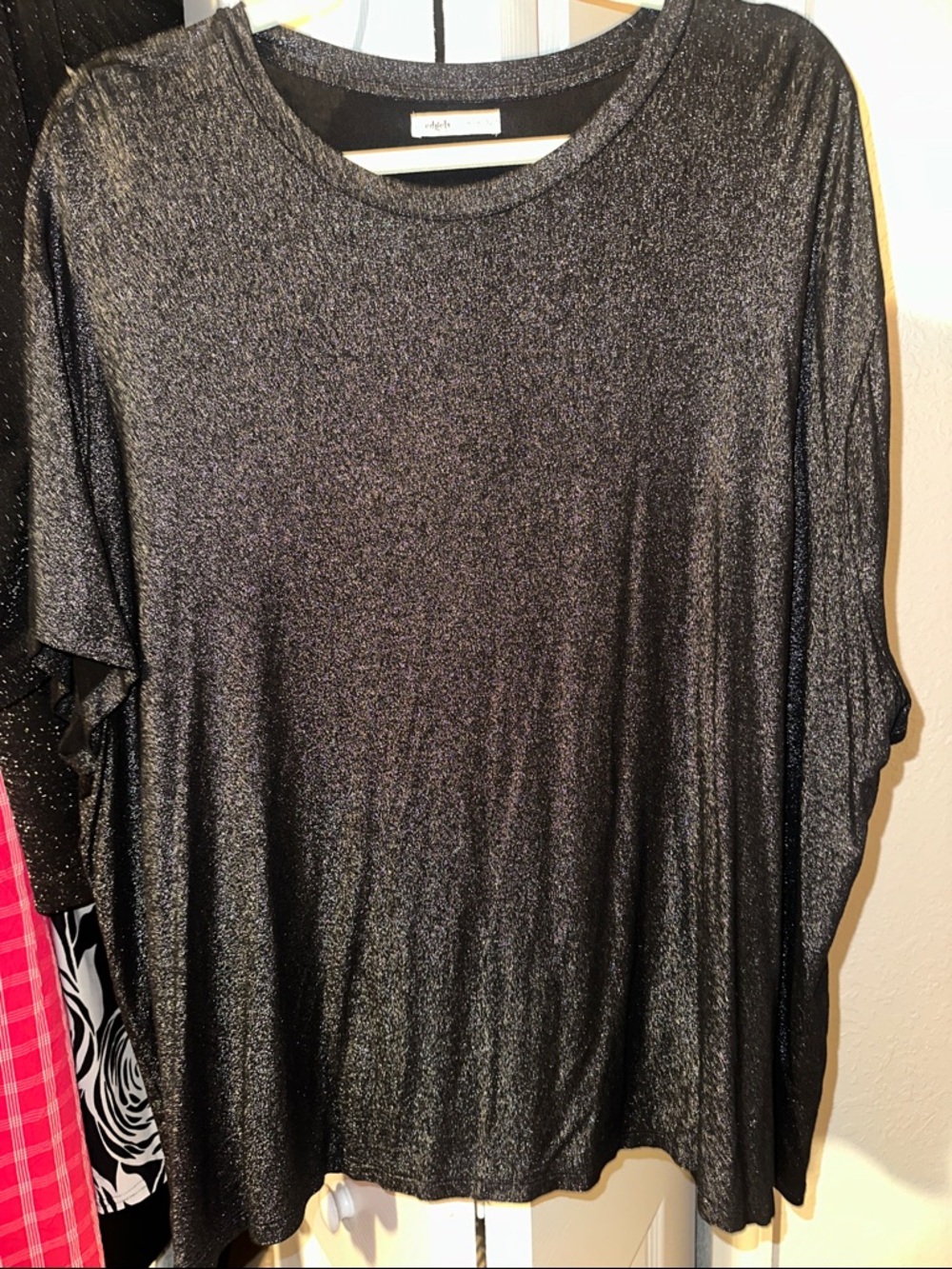 Metallic Black Shimmer Women's Tunic Top